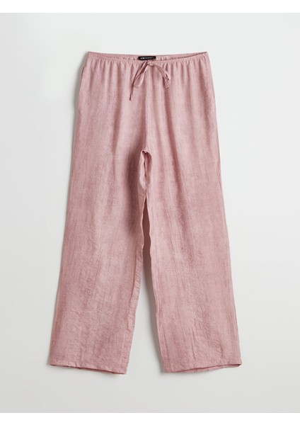 Yeni Sezon Beli Lastikli Keten Görünümlü Kadın Pantolon indirimleri