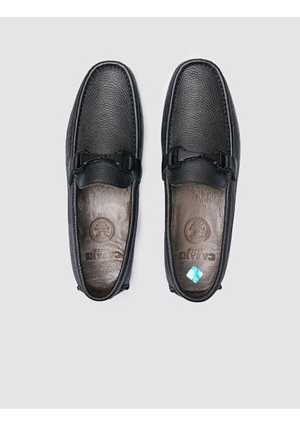 %100 Hakiki Deri Siyah Erkek Loafer modelleri