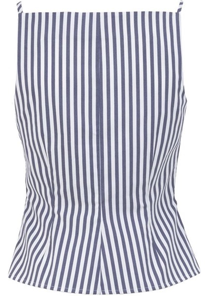 Ince Askılı Şerit Desenli Pamuklu Bluz fiyatları