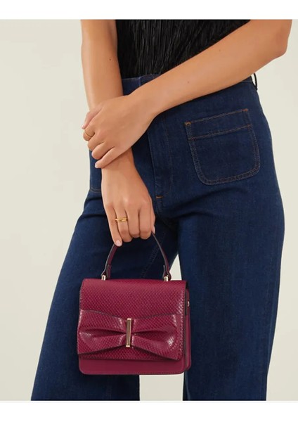 Kurdeleli El Çantası Bordo