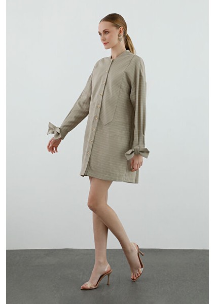 Fiyonk Detaylı Bej Elbise fiyatları