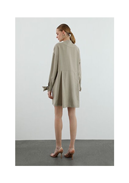 Fiyonk Detaylı Bej Elbise modelleri