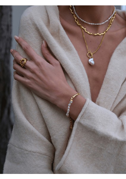 Yira Kelepçe Inci Bileklik Gold modelleri