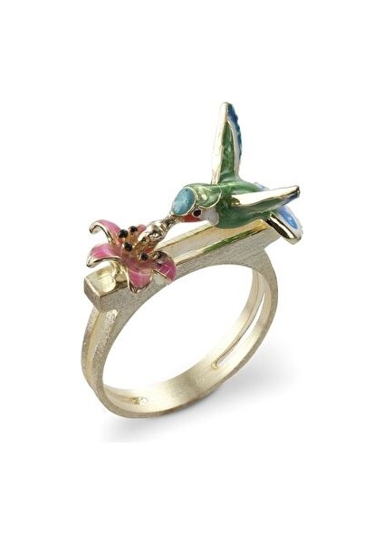 Sinek Kuşu Uras 925 Ayar Gümüş Kadın Yüzük