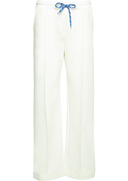 Bağcıklı Bol Paça Örme Ekru Eşofman