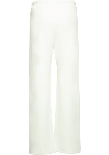 Bağcıklı Bol Paça Örme Ekru Eşofman modelleri