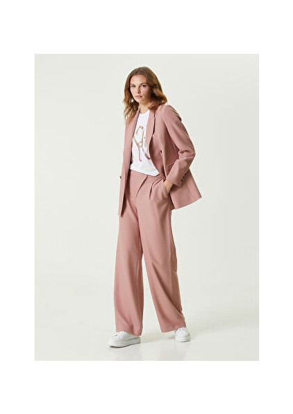 Normal Bel Basic Pudra Kadın Pantolon 1087415