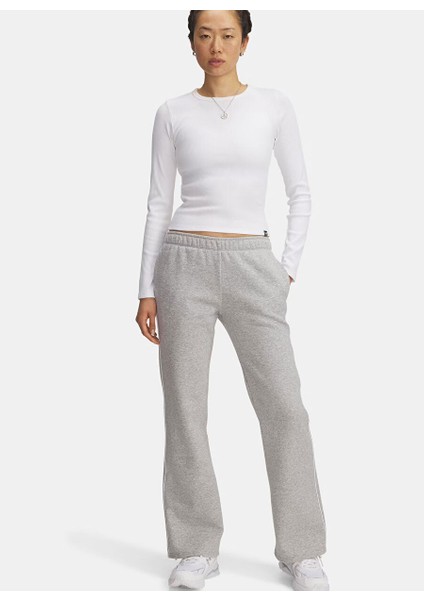 6003711-011-UA Rival Flc Piped Pant Gri Normal Kadın Sweatpant modelleri