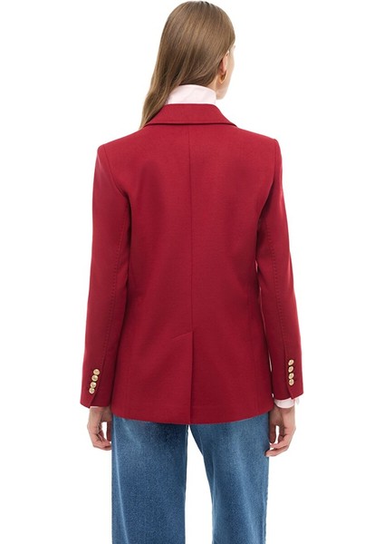 Bordo Klasik Yaka Ceket modelleri