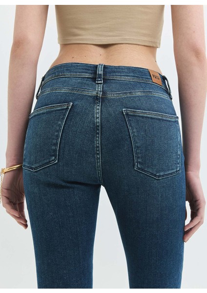 Brıdge Skinny Flare Fit Koyu Indigo Kadın Jean Pantolon