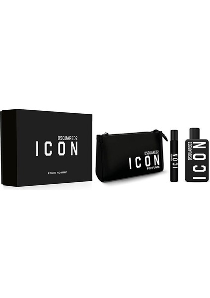 Icon Pour Homme Edp 100 ml + 10 ml Seyahat Boy + Çanta Erkek Parfüm Set