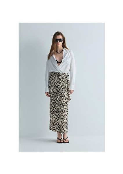 Renkli Nara Desenli Anvelop Etek