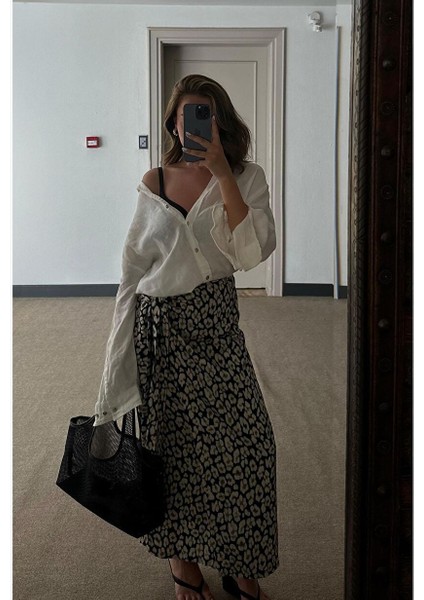 Renkli Nara Desenli Anvelop Etek