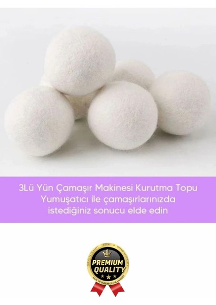 Sürtünme Engellen Kırışıklık Azaltıcı Çabuk Kuruma Yün Çamaşır Makinesi Kurutma Topu Yumuşatıcı 3'lü indirimleri