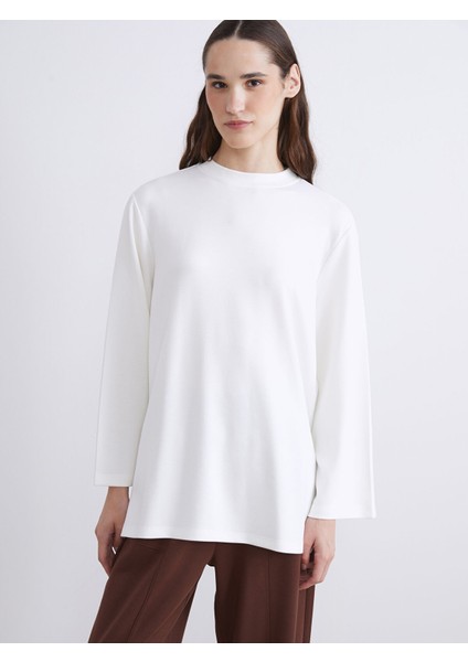 Yeni Sezon Bisiklet Yaka Oversize Kadın Sweatshirt Tunik