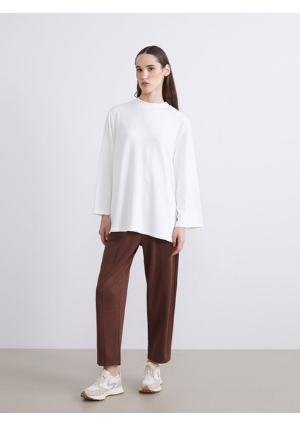 Yeni Sezon Bisiklet Yaka Oversize Kadın Sweatshirt Tunik fiyatları