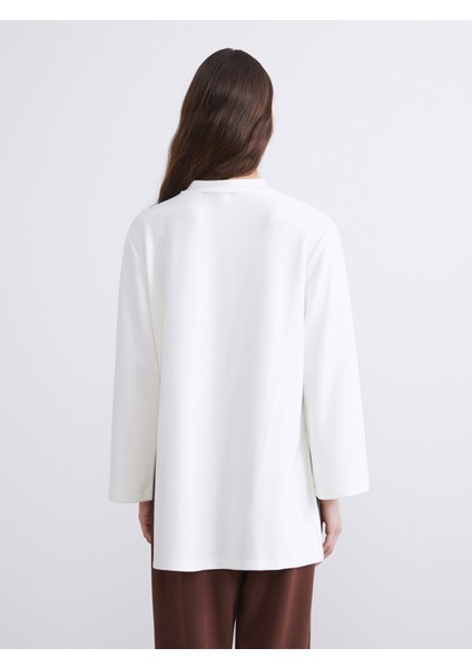 Yeni Sezon Bisiklet Yaka Oversize Kadın Sweatshirt Tunik fırsatları