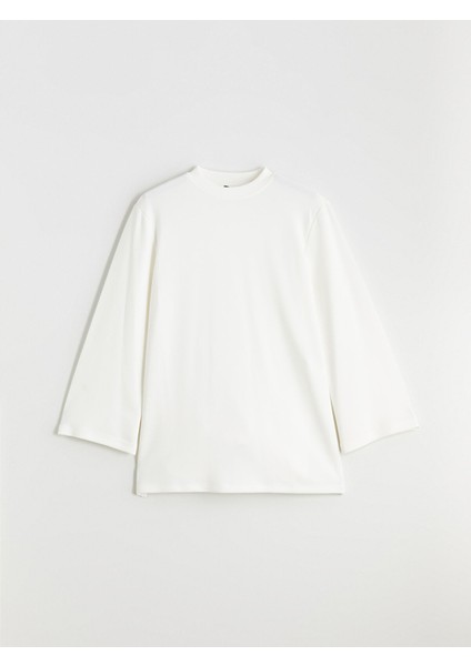 Yeni Sezon Bisiklet Yaka Oversize Kadın Sweatshirt Tunik indirimleri