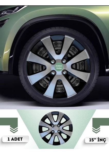 Fiat Fiorino 15 Inç Jant Kapağı Çift Renk (Amblemli 1-Adet Kapak) 301