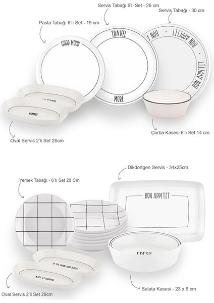 Daily Tunes Yemek Takımı 6 Kişilik 31 Parça