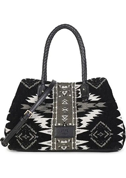 Siyah-Beyaz Kadın Omuz Çantası 73BS7E401395