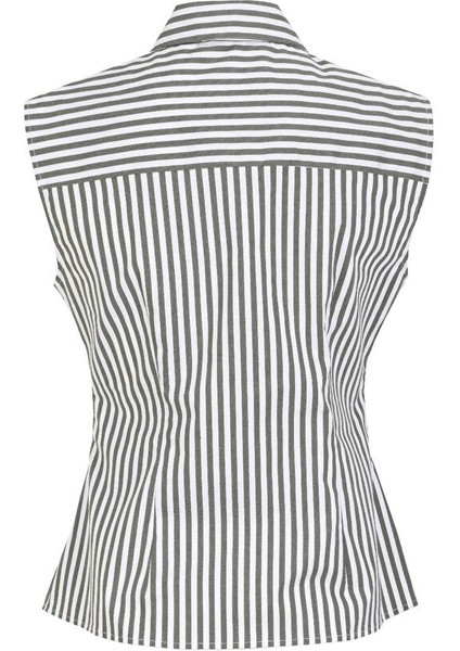 Şerit Desenli Regular Pamuklu Kolsuz Gömlek fiyatları