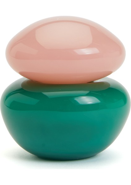 Bonbonniere Mini Yeşil Pembe Cam Obje