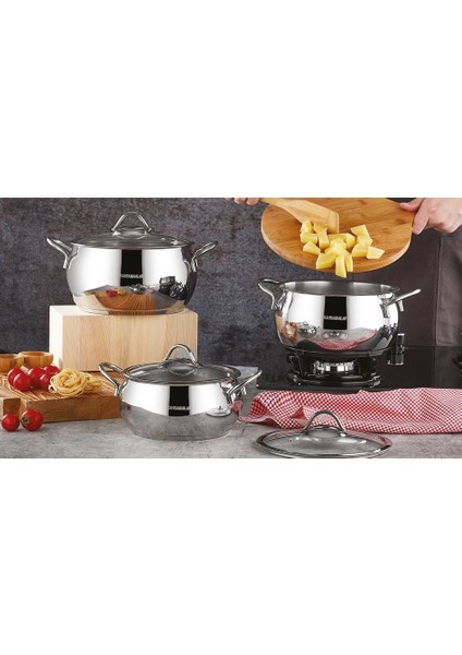 Elit 6 Parça Büyük Boy Platin Güveç Tencere Seti fiyatları