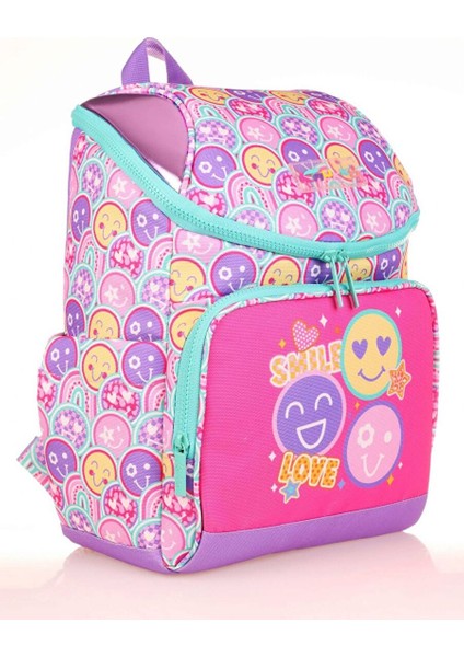 Kids Pembe Gülen Yüz Kız Çocuk Okul Sırt Çantası - Özel Tasarım