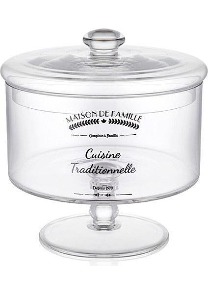 Ayaklı Cam Saklama Kabı 20 cm