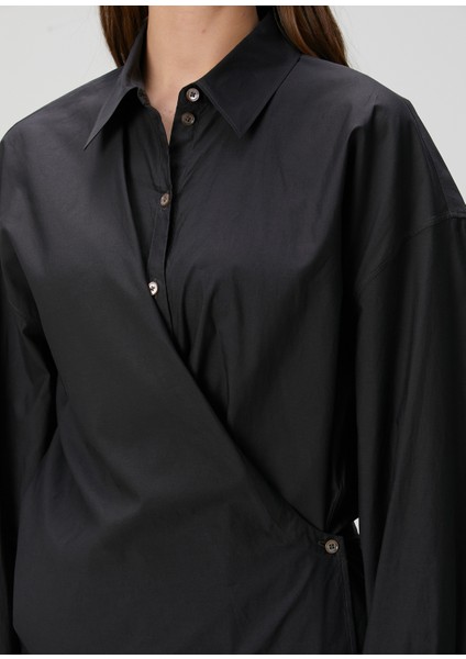 Siyah Kesim Detaylı Gömlek indirimleri