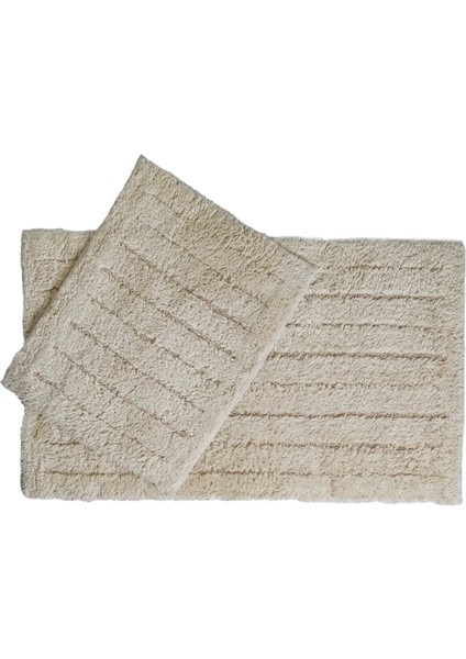 Daisy Bej Pamuklu 2'li Banyo Paspası Seti