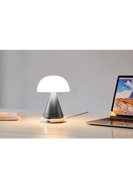Mina Gri Büyük Boy LED Lamba ve Bluetooth Hoparlör