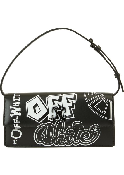 Siyah Beyaz Kadın Deri Çanta