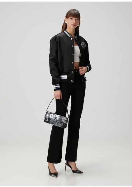 Siyah Beyaz Kadın Deri Çanta fiyatları