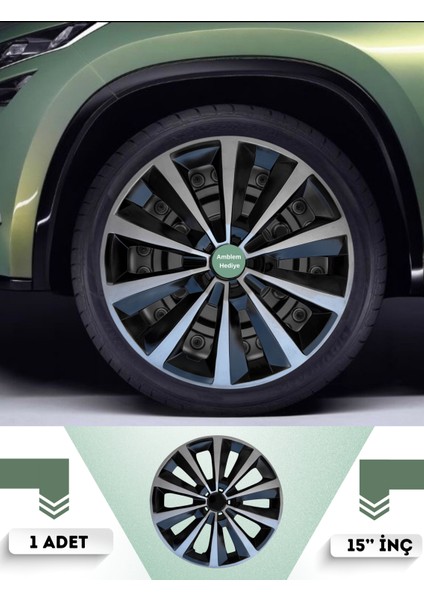 Renault Clio Iv 15 Inç Jant Kapağı Çift Renk (Amblemli 1-Adet Kapak) 302