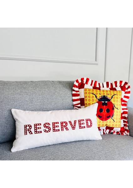 Krem Reserved Nakışlı Kadife Dekoratif Kırlent Kılıfı fiyatları
