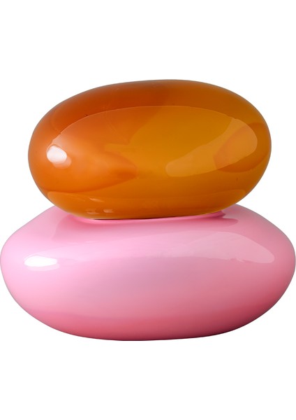 Bonbonniere Pembe Turuncu Cam Obje