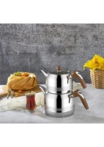 Yağmur Midi Boy Çaydanlık Takımı-Ahşap fiyatları