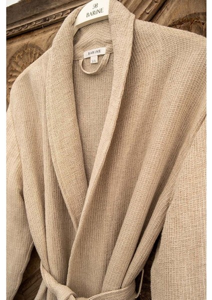 Linen Waffle Bornoz Bej modelleri