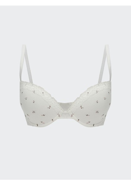 Yeni Sezon Balenli Dolgusuz Çiçekli Tişört Sütyen