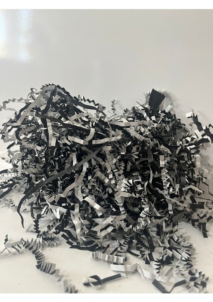 Siyah Beyaz Kırpık Kağıt 500 gr | Z Zigzag Kutu Dolgu ve Süsleme | Hediye Kutusu Için modelleri
