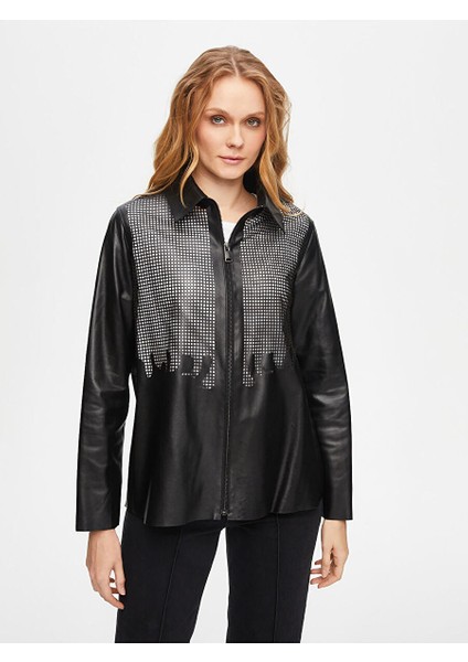 Perfore Desen Deri Ceket 69697 modelleri