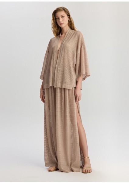 Carmen Tarçın Bol Kesim Uzun Kollu Kadın Kimono Üst fırsatları