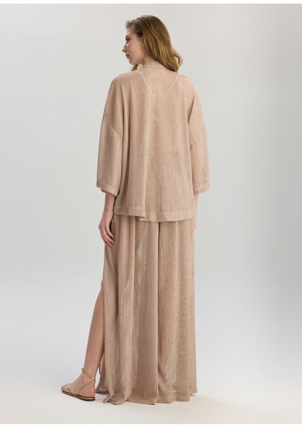 Carmen Tarçın Bol Kesim Uzun Kollu Kadın Kimono Üst