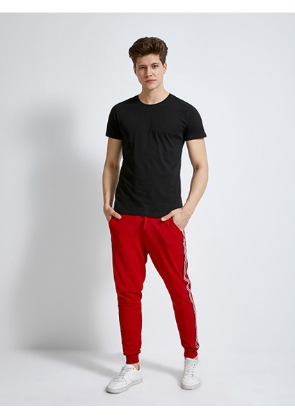 Bisiklet Yaka Basıc Siyah T-Shırt