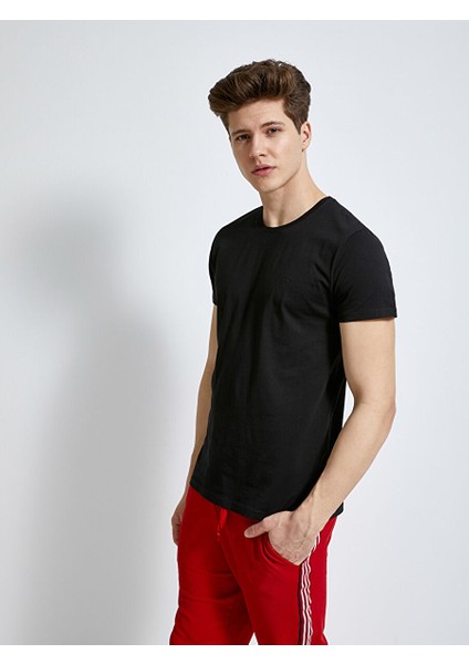 Bisiklet Yaka Basıc Siyah T-Shırt fiyatları