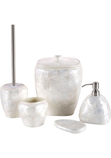 Sedef Ekru 5'li Banyo Aksesuar Seti