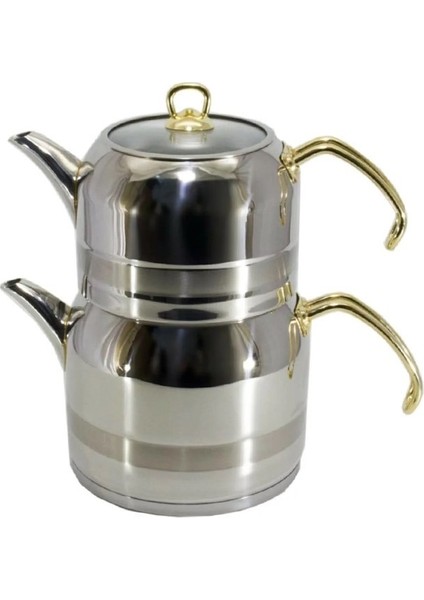 Enza Mini Boy Çelik Çaydanlık Takımı-Gold