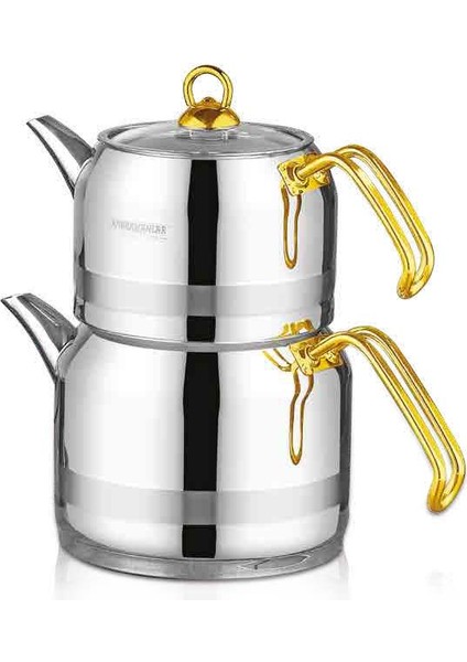 Enza Mini Boy Çelik Çaydanlık Takımı-Gold modelleri